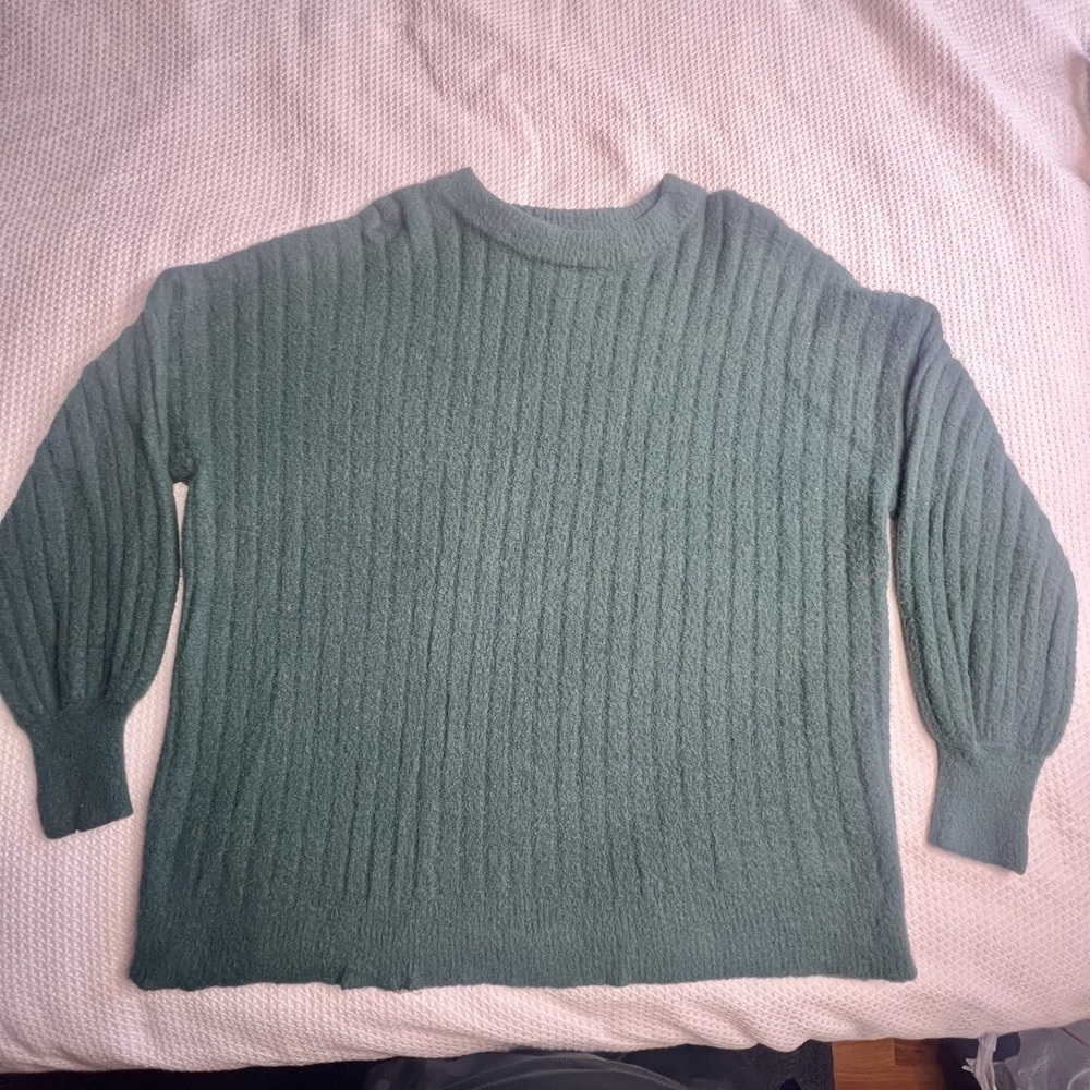 Aerie Women's Size Small Teal Blue Pullover Sweater Oversized Comfy Blanket‎